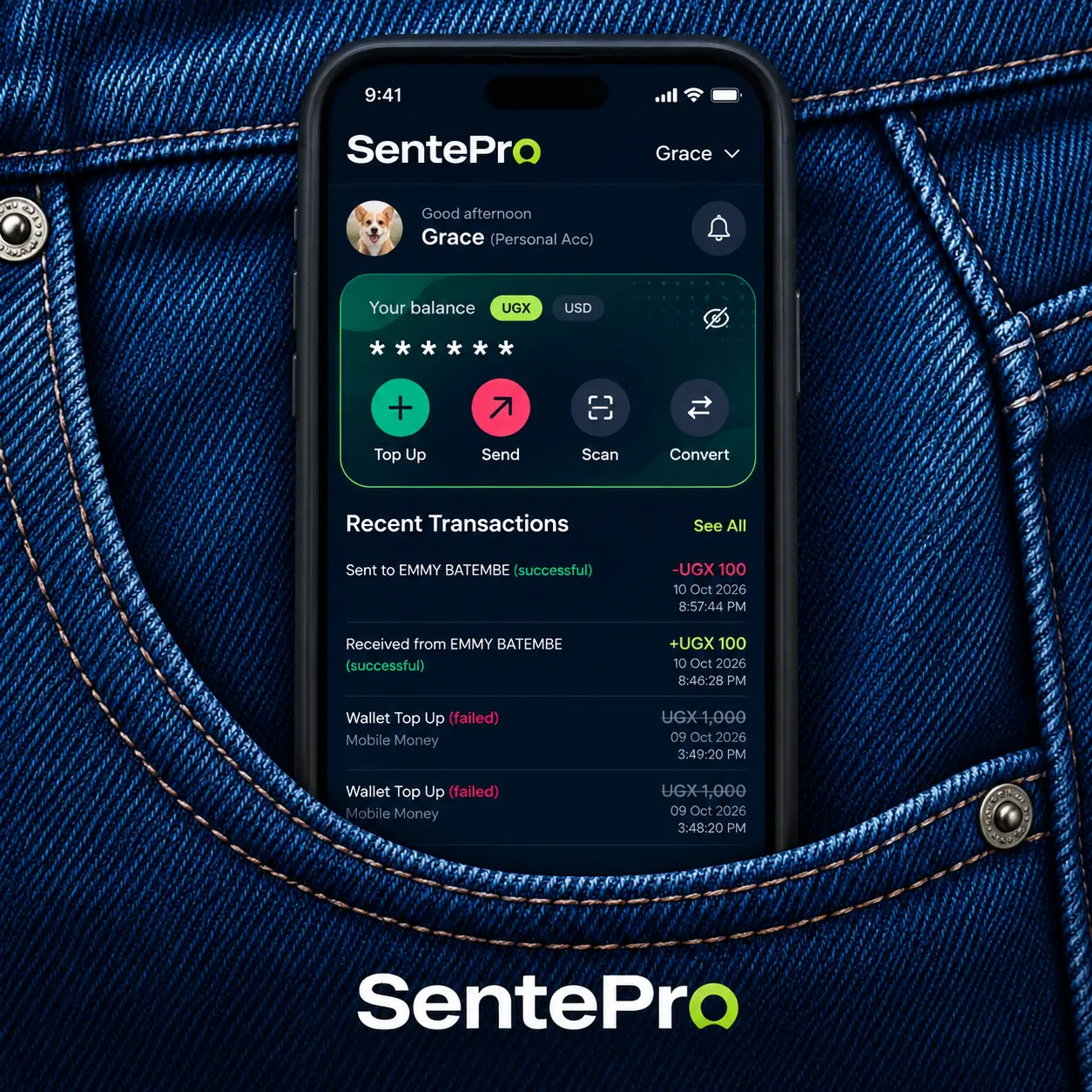 The SentePro mobile app
